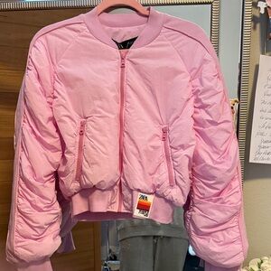 Zara Light Pink Quilted Jacket